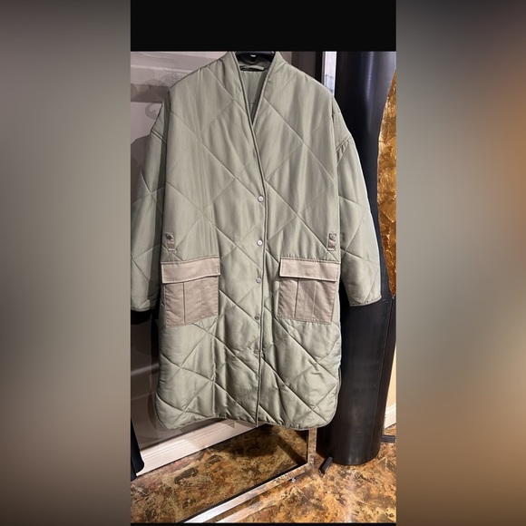 NWT 2nd day Olive Quilted Women's Coat|size EU40 - Picture 6 of 9